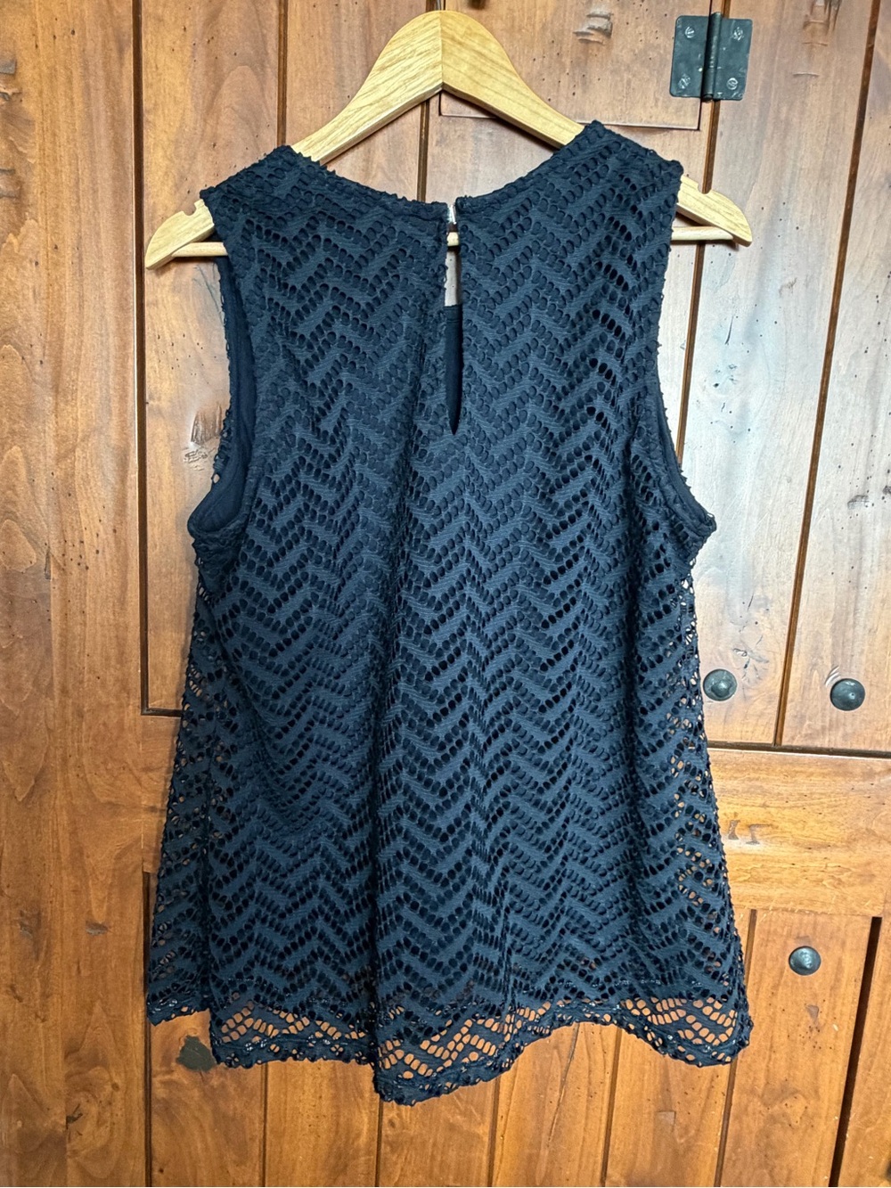 Banana Republic Black Sleeveless Lace Tunic
